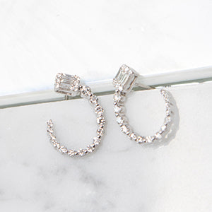 18k Deco Diamond Wrap Around Earrings