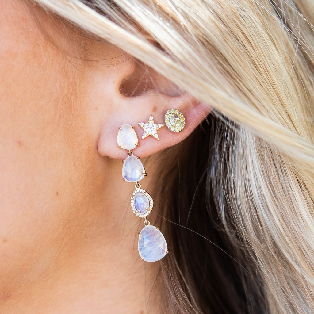 Bespoke Natural Oval Cut Yellow Diamond Earrings with Yellow Diamond Halo