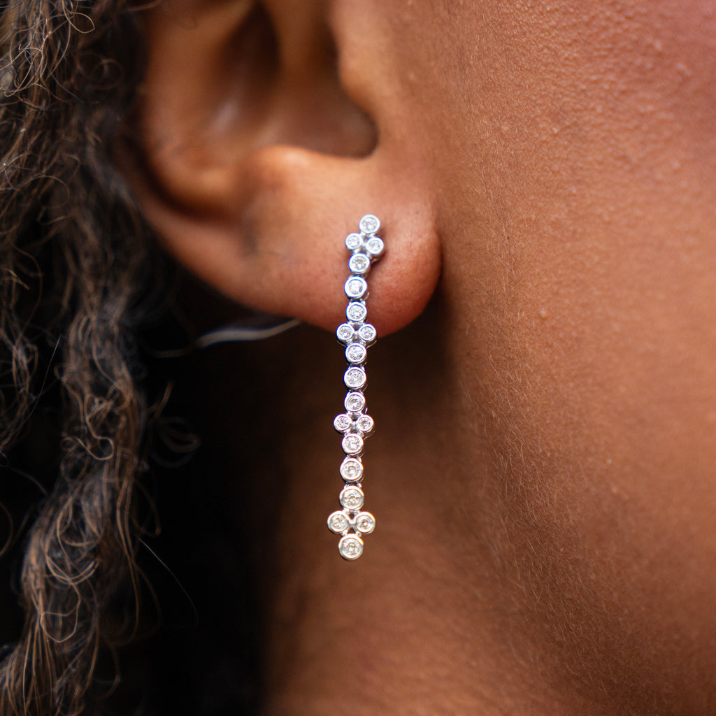 Bezel Set Diamond Drop Earrings