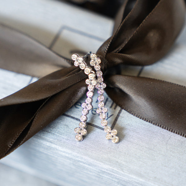 Bezel Set Diamond Drop Earrings