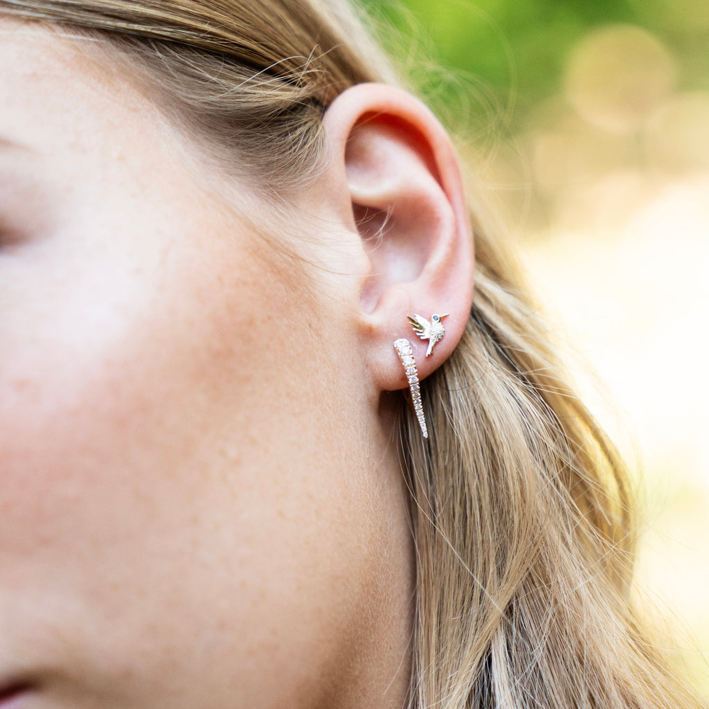 Diamond 14k Gold Drip Hoops