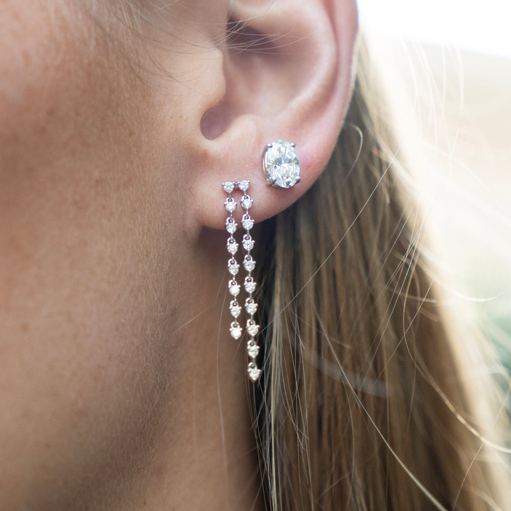 Double Diamond Swing Earrings