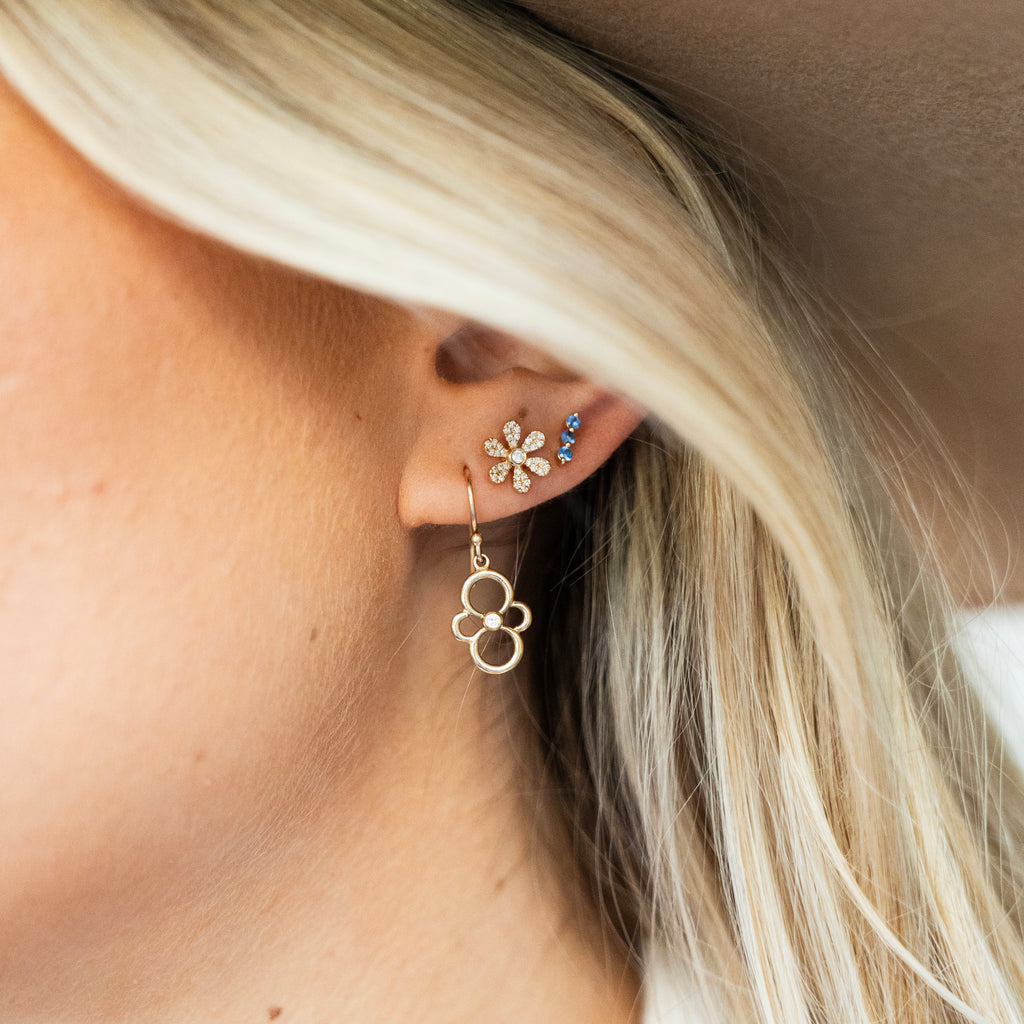 Diamond Floral Earrings