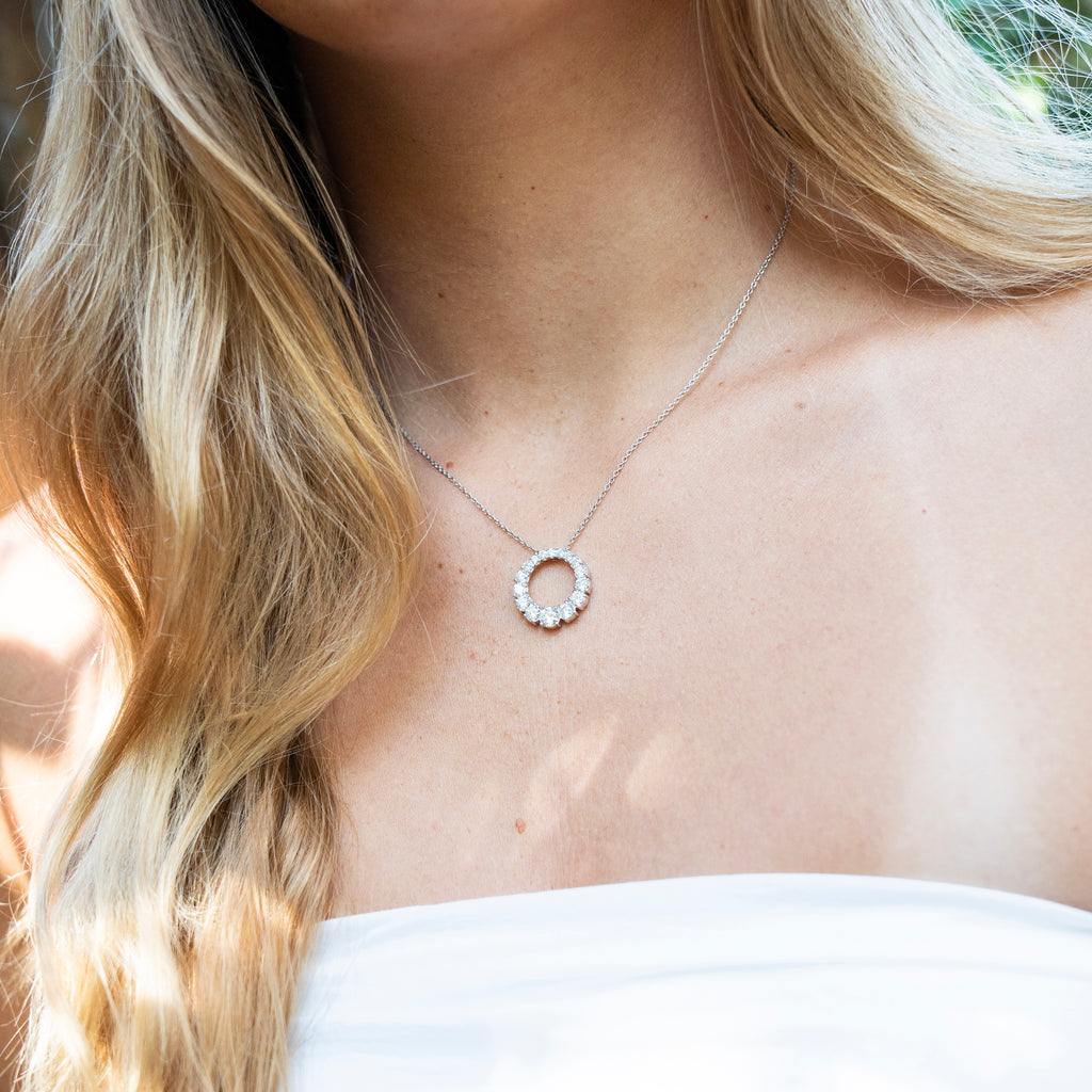 The 2 Carat Graduated Circle Lab Diamond Necklace