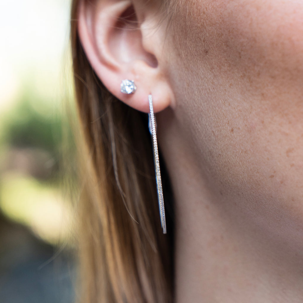 Large Diamond Pave Hoops