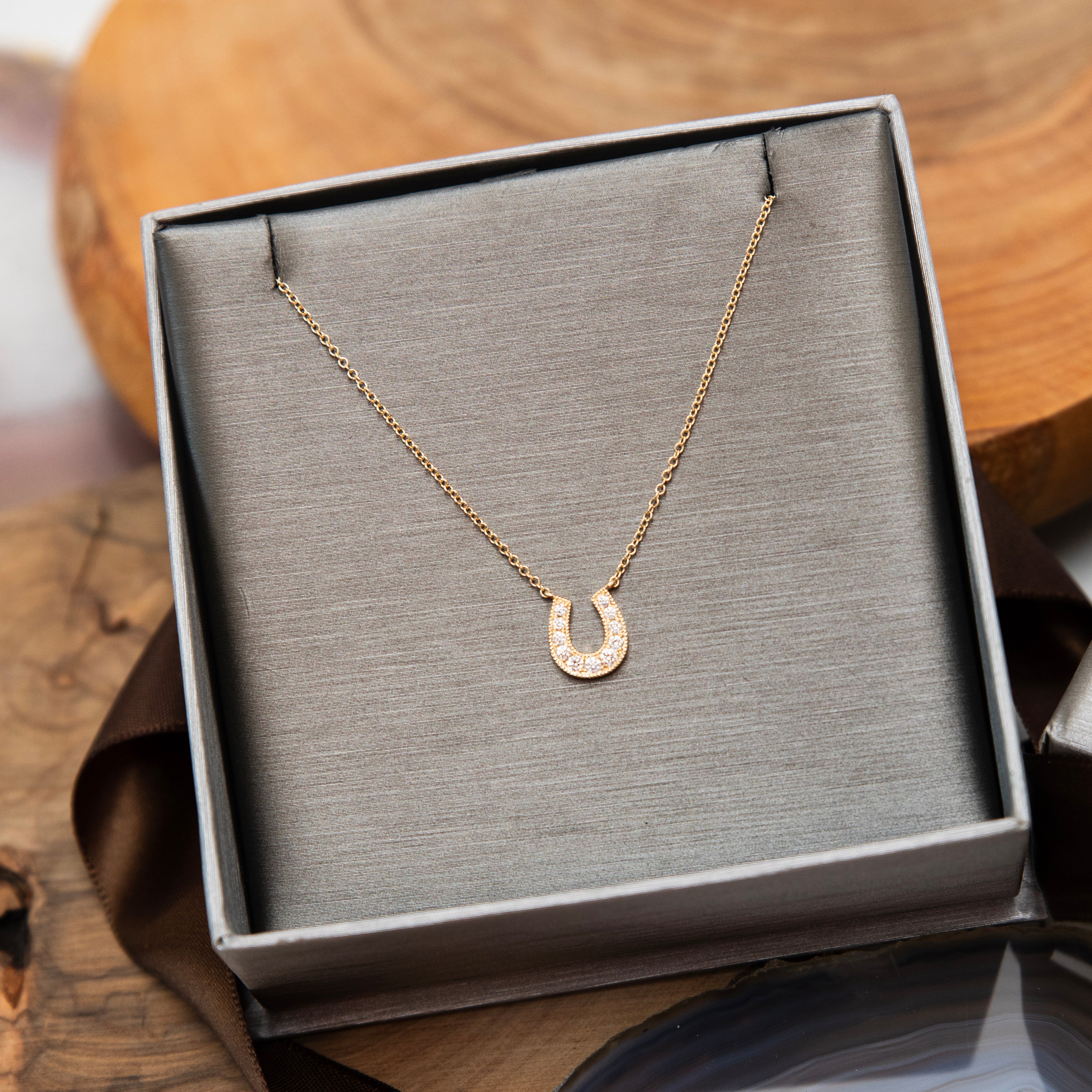 Hot diamonds online horseshoe necklace