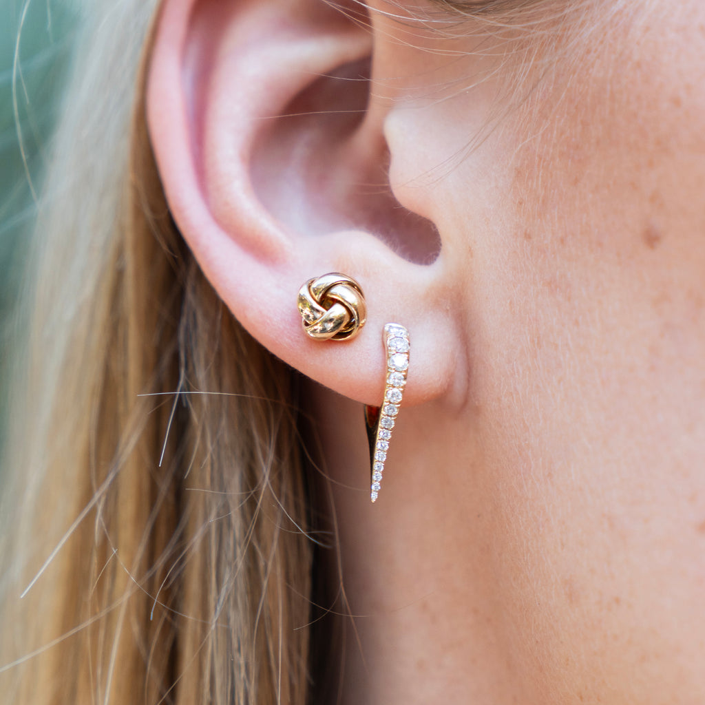 Diamond 14k Gold Drip Hoops