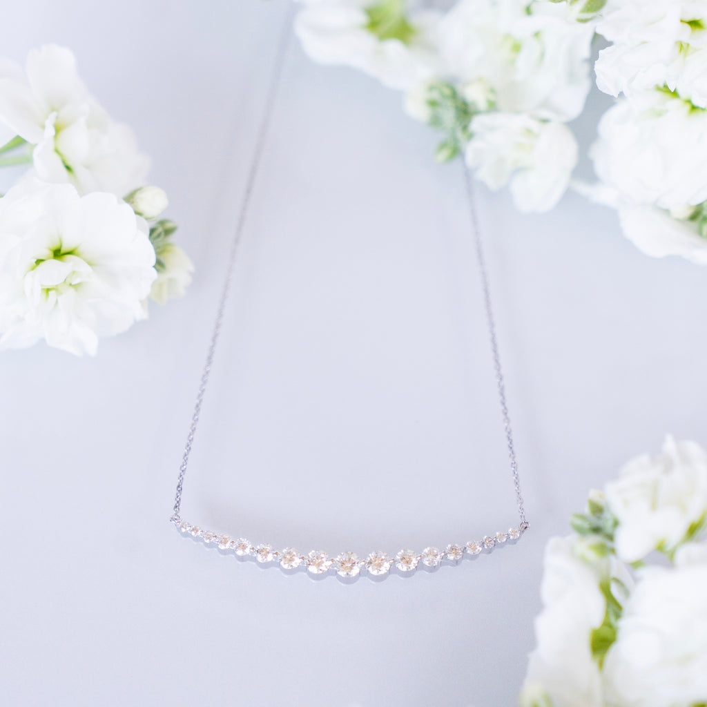 The Madeleine Graduated Curve 2 ct Lab Grown Diamond Necklace