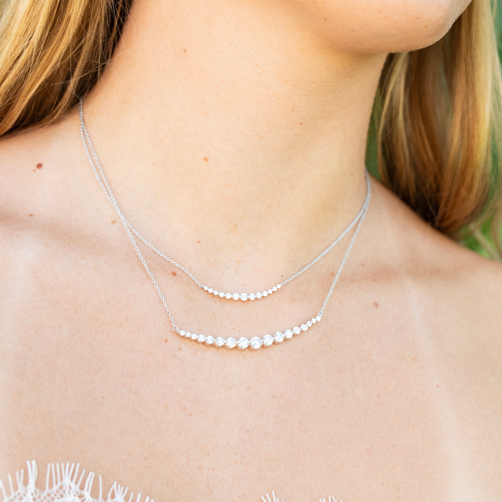 The Madeleine Graduated Curve 2 ct Lab Grown Diamond Necklace