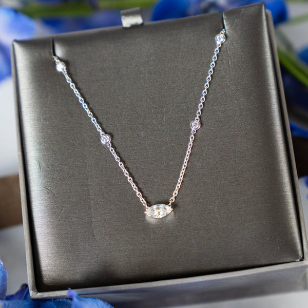 Classic Marquise and Diamond by the Yard Necklace