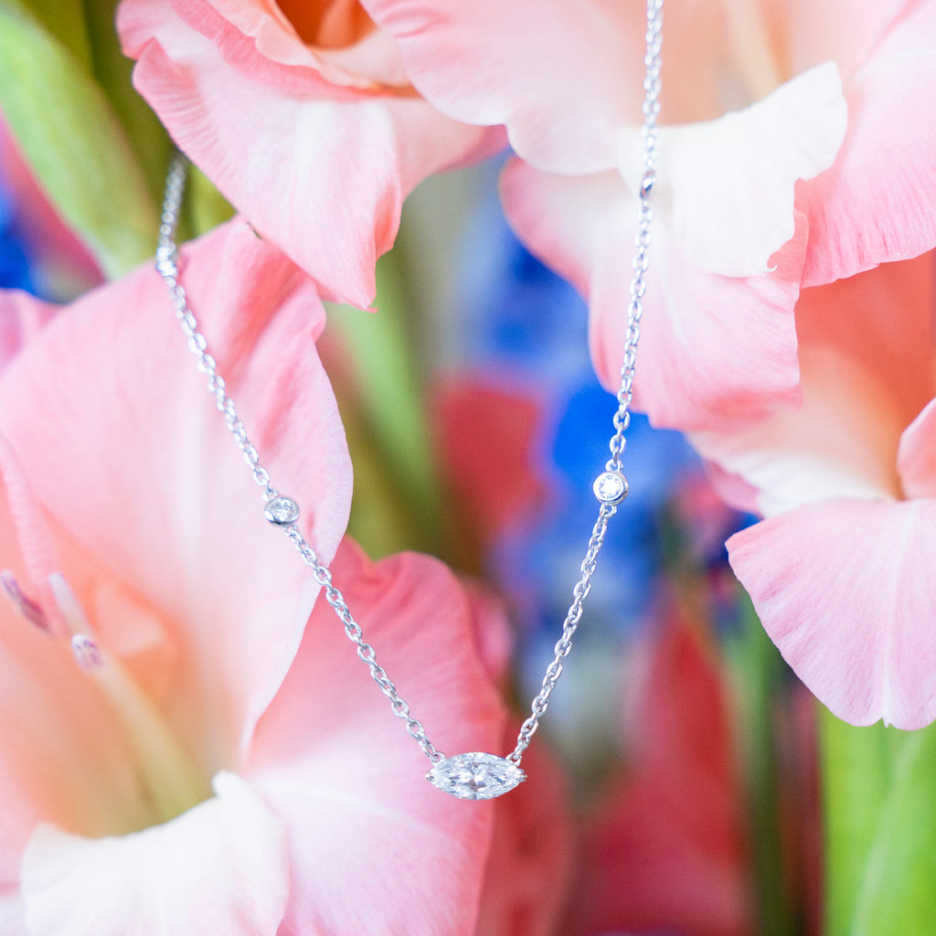 Classic Marquise and Diamond by the Yard Necklace