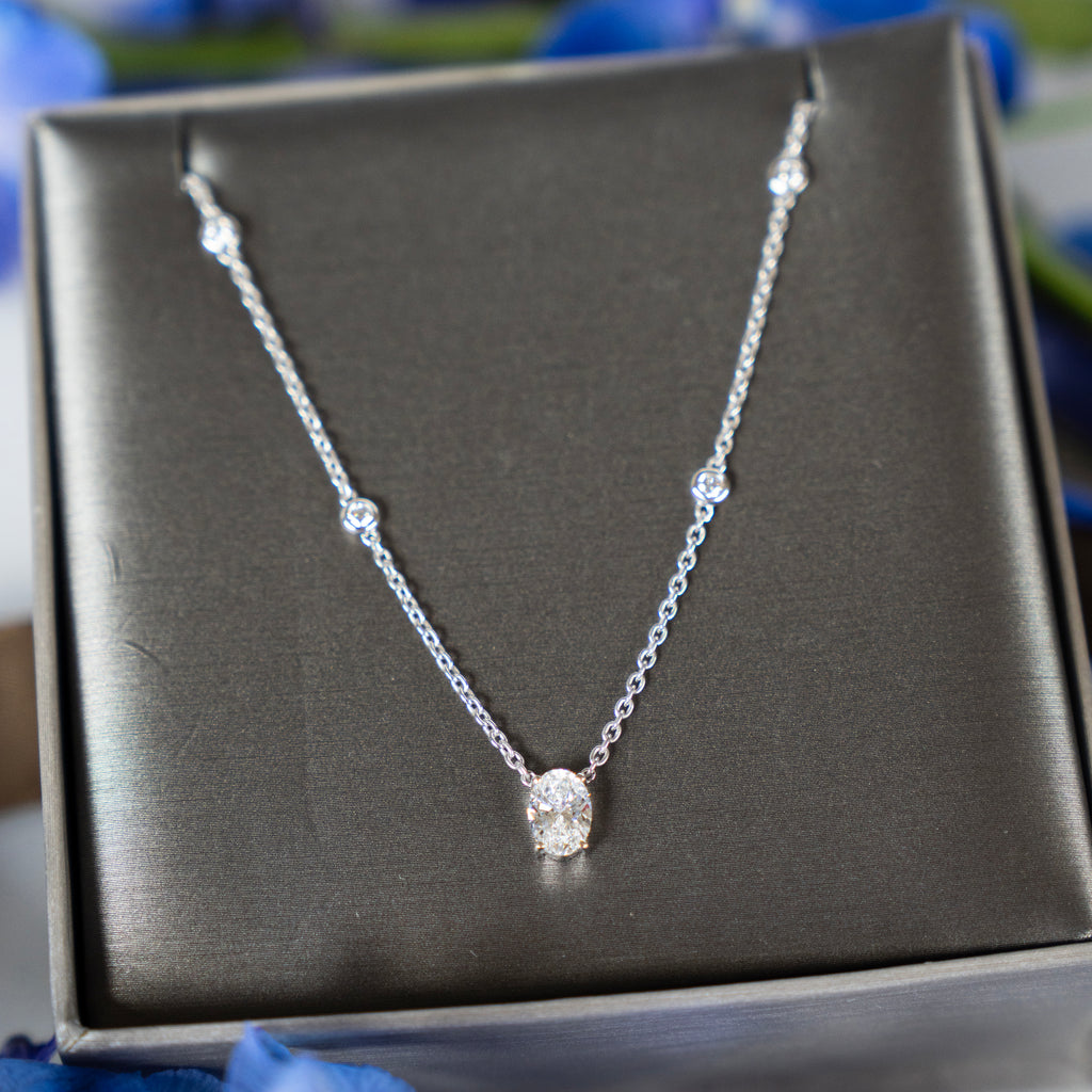Classic Oval and Diamond by the Yard Necklace