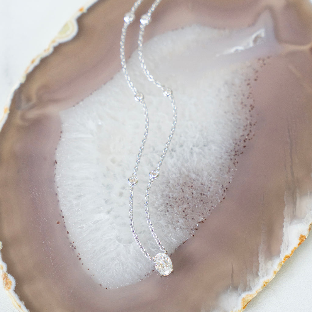 Classic Oval and Diamond by the Yard Necklace