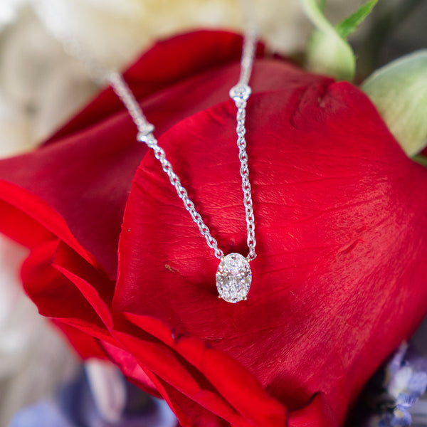 Classic Oval and Diamond by the Yard Necklace