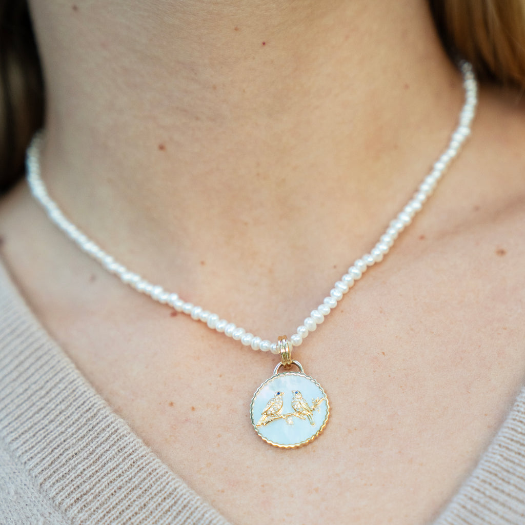 Petite Natural Pearl and 14k Yellow Gold Necklace