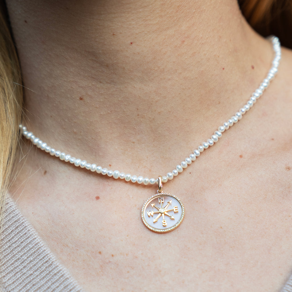 Petite Natural Pearl and 14k Yellow Gold Necklace