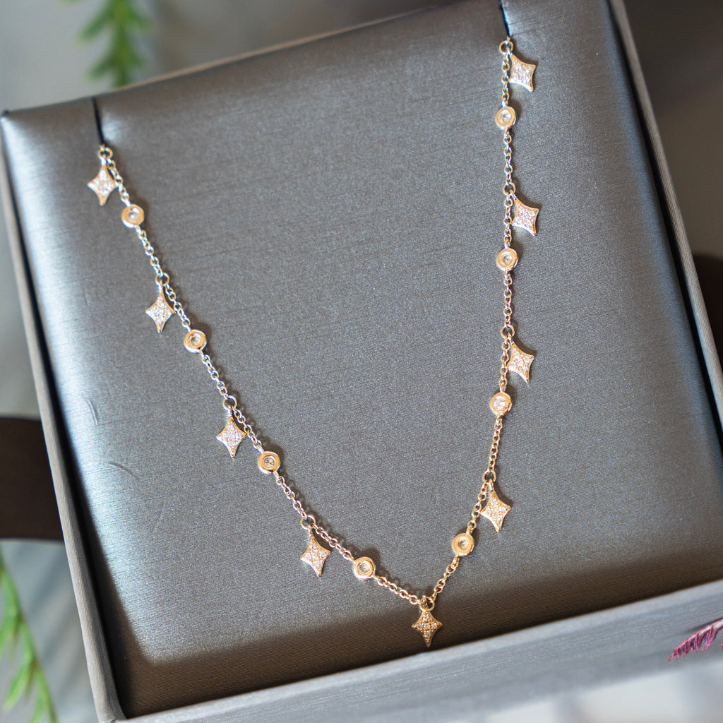 Diamond Constellation Choker in 14k Yellow Gold