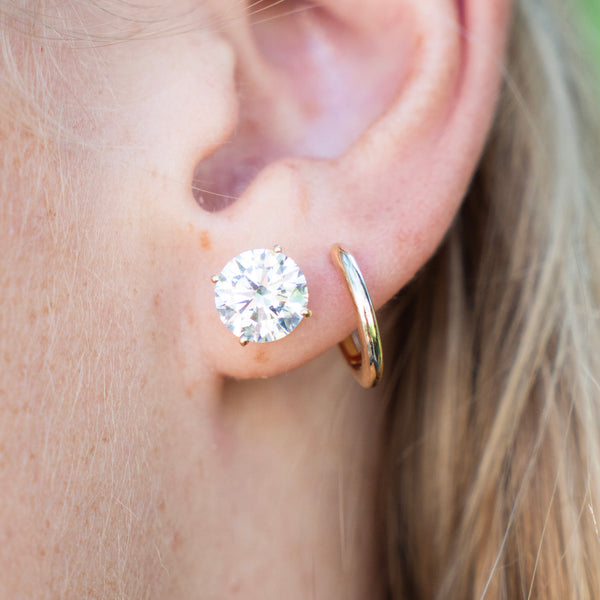 Amber Erin Collection 4.02 CTW Ideal Cut Round Diamond Studs