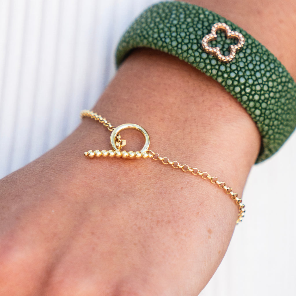 Solid 14k Gold Toggle Bracelet