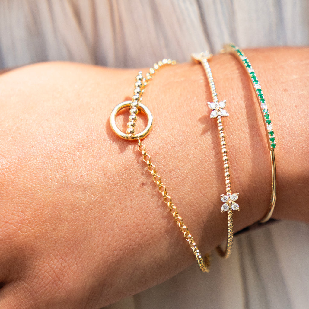 Solid 14k Gold Toggle Bracelet