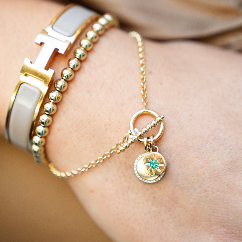 Solid 14k Gold Toggle Bracelet