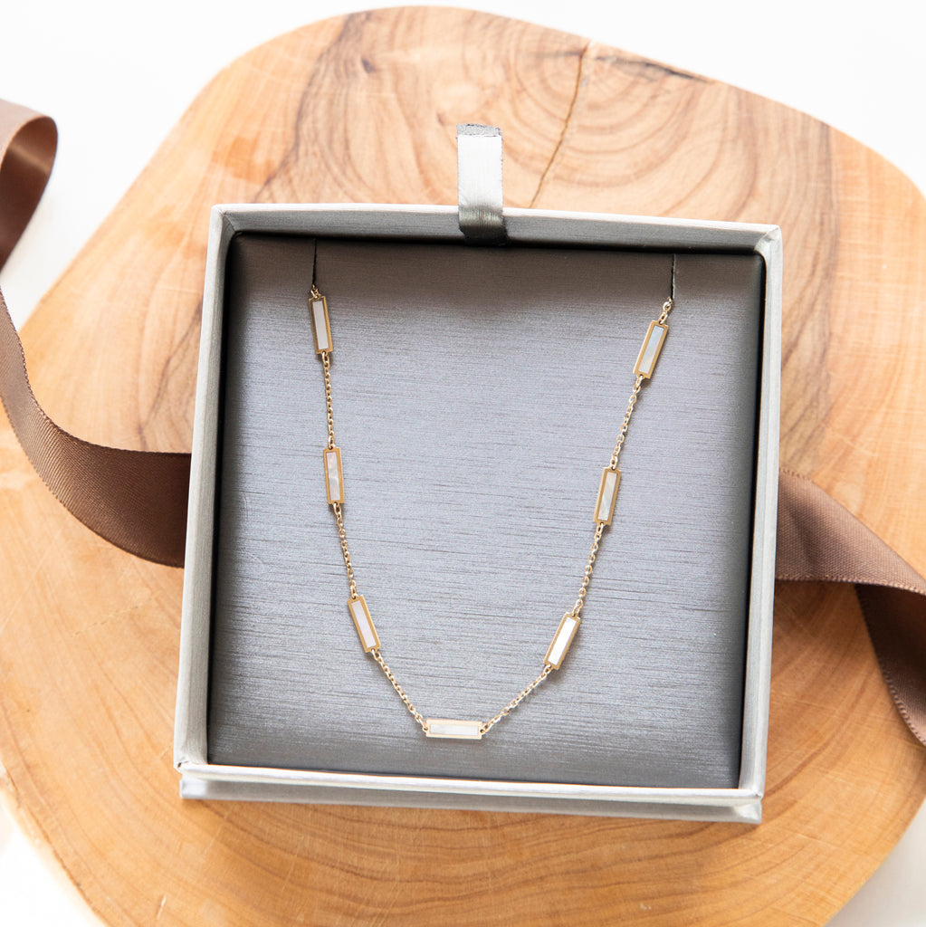 Mother of Pearl Station Necklace