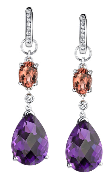 Bespoke Earring Charms with Amethyst and Tourmaline