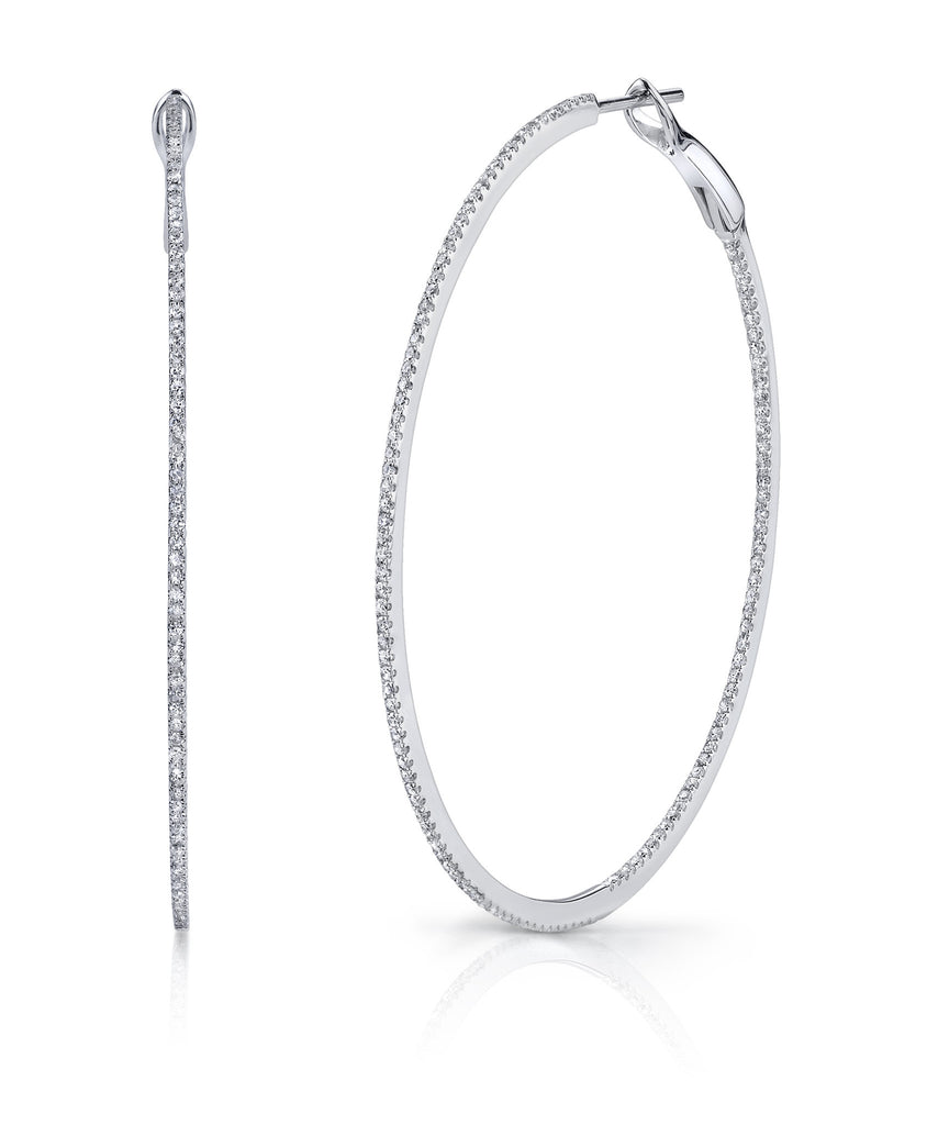 Large Diamond Pave Hoops