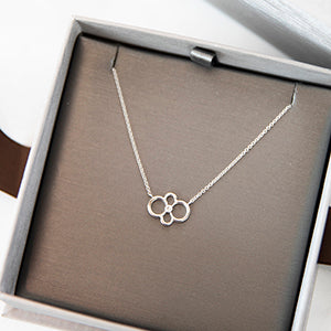 Bespoke Open Floral Diamond Necklace in White Gold