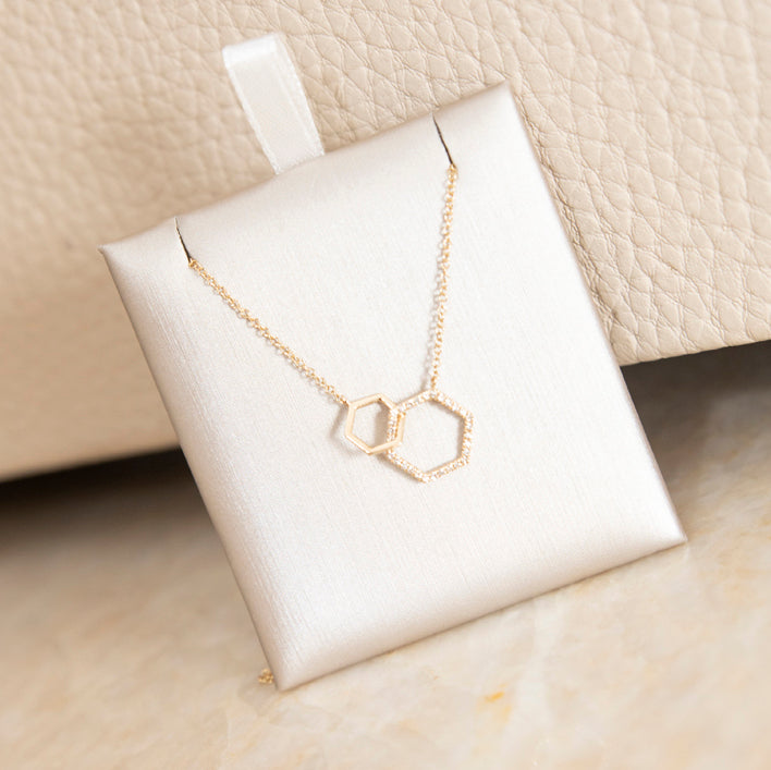 Diamond Interlocking Hexagon Necklace