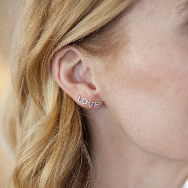 Diamond LO-VE Stud Earrings