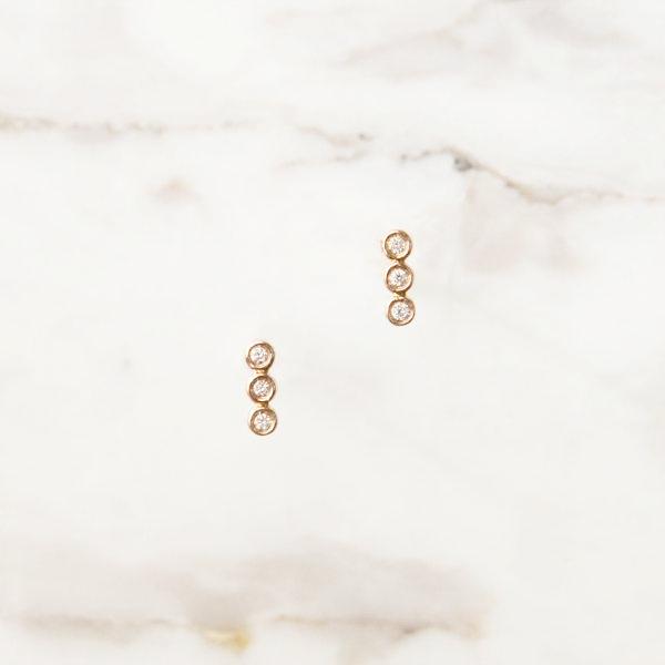 Bezel Bar Diamond Studs