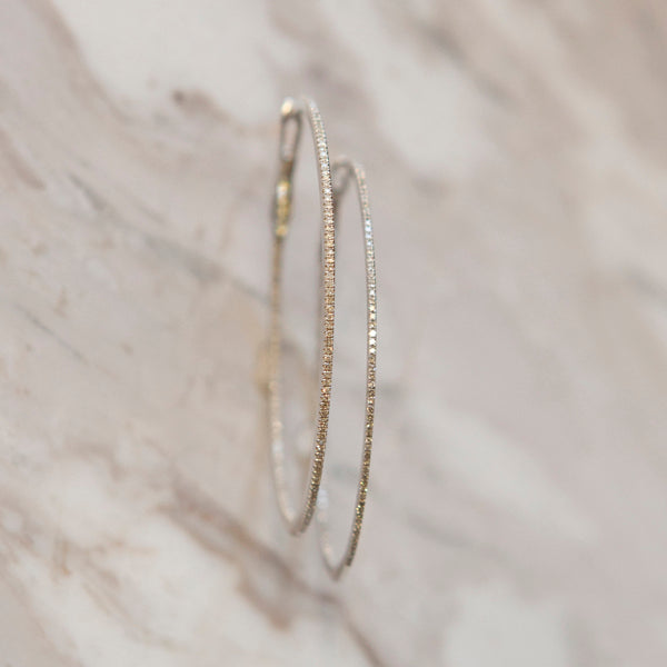 Large Diamond Pave Hoops