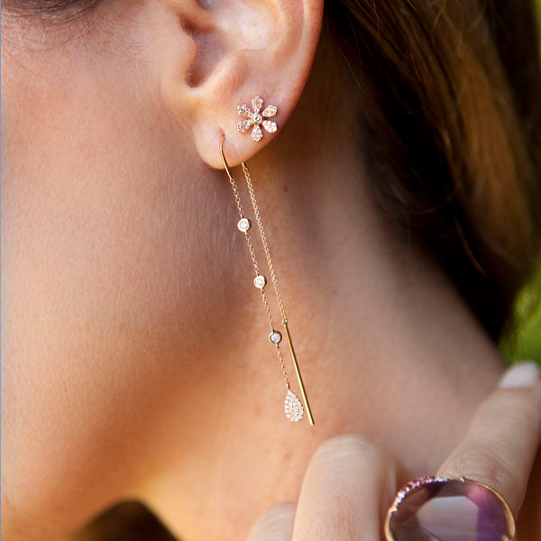 Diamond Floral Earrings