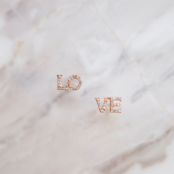 Diamond LO-VE Stud Earrings