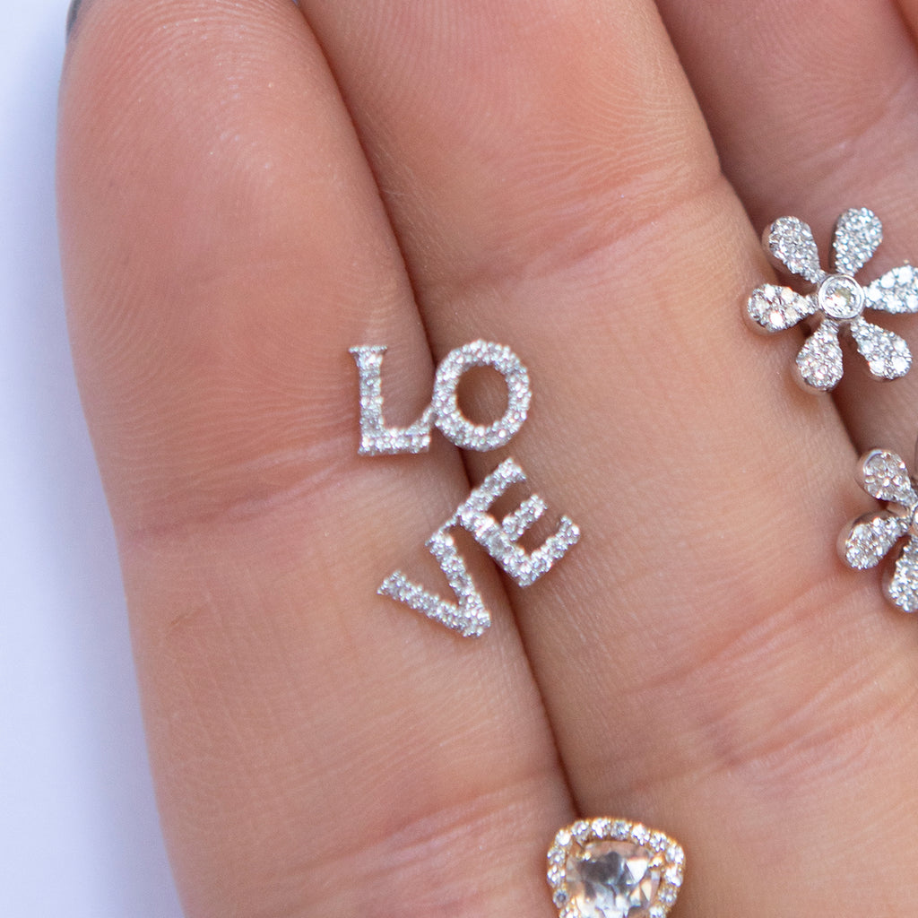 Diamond LO-VE Stud Earrings