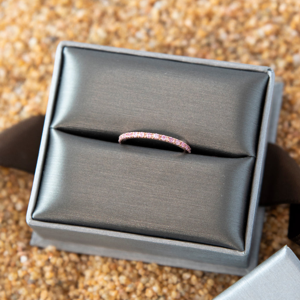 Pink Sapphire Eternity Band in 14k Rose Gold