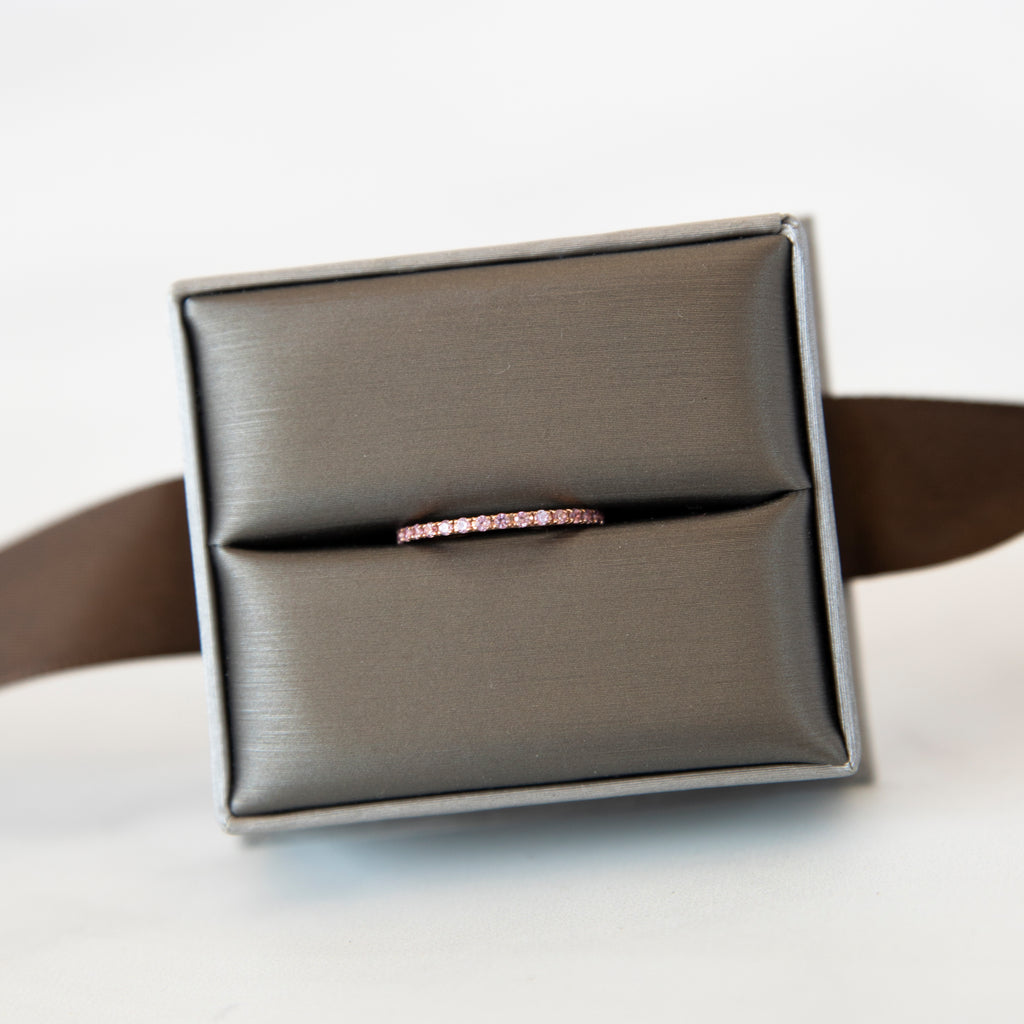 Pink Sapphire Eternity Band in 14k Rose Gold