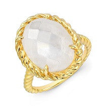 Bespoke Rainbow Moonstone Ring in 18K Italian Gold