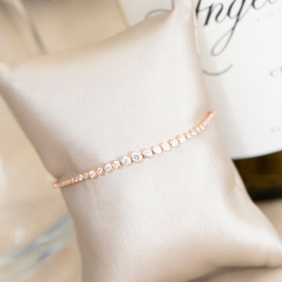 The Catherine Diamond Tennis Bracelet in Rose Gold