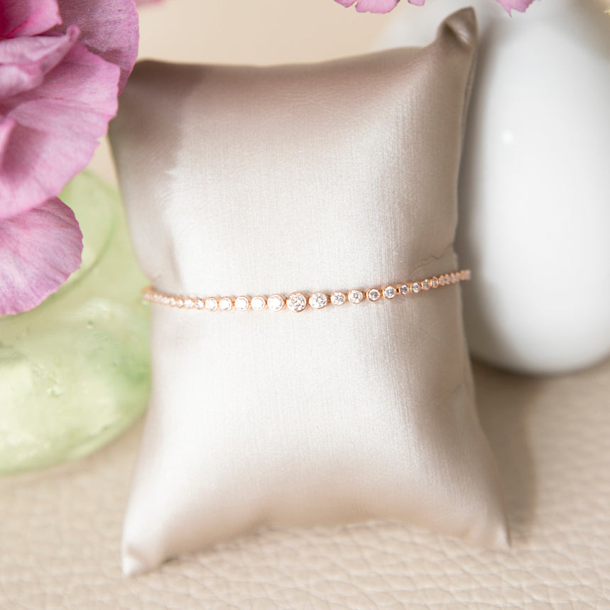 The Catherine Diamond Tennis Bracelet in Rose Gold