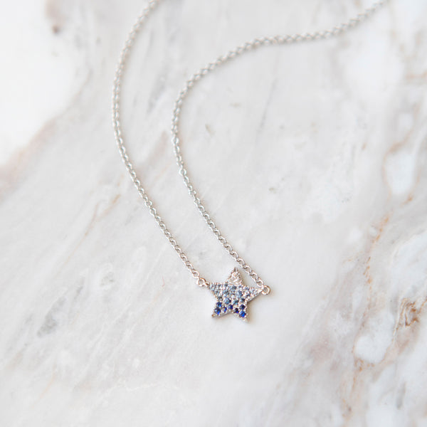 Ombre Sapphire Star Necklace