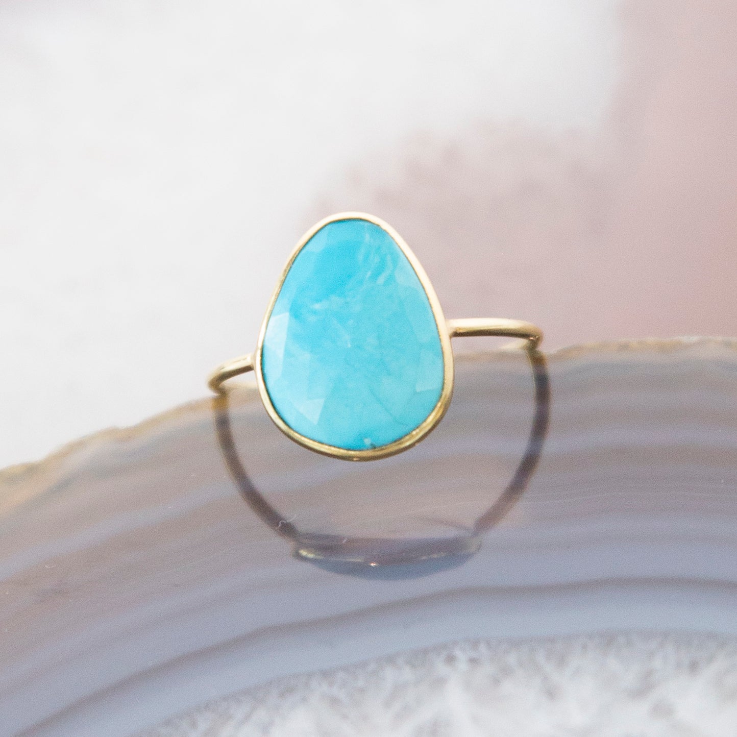 14K Sleeping Beauty Turquoise Ring – Rose & Choc