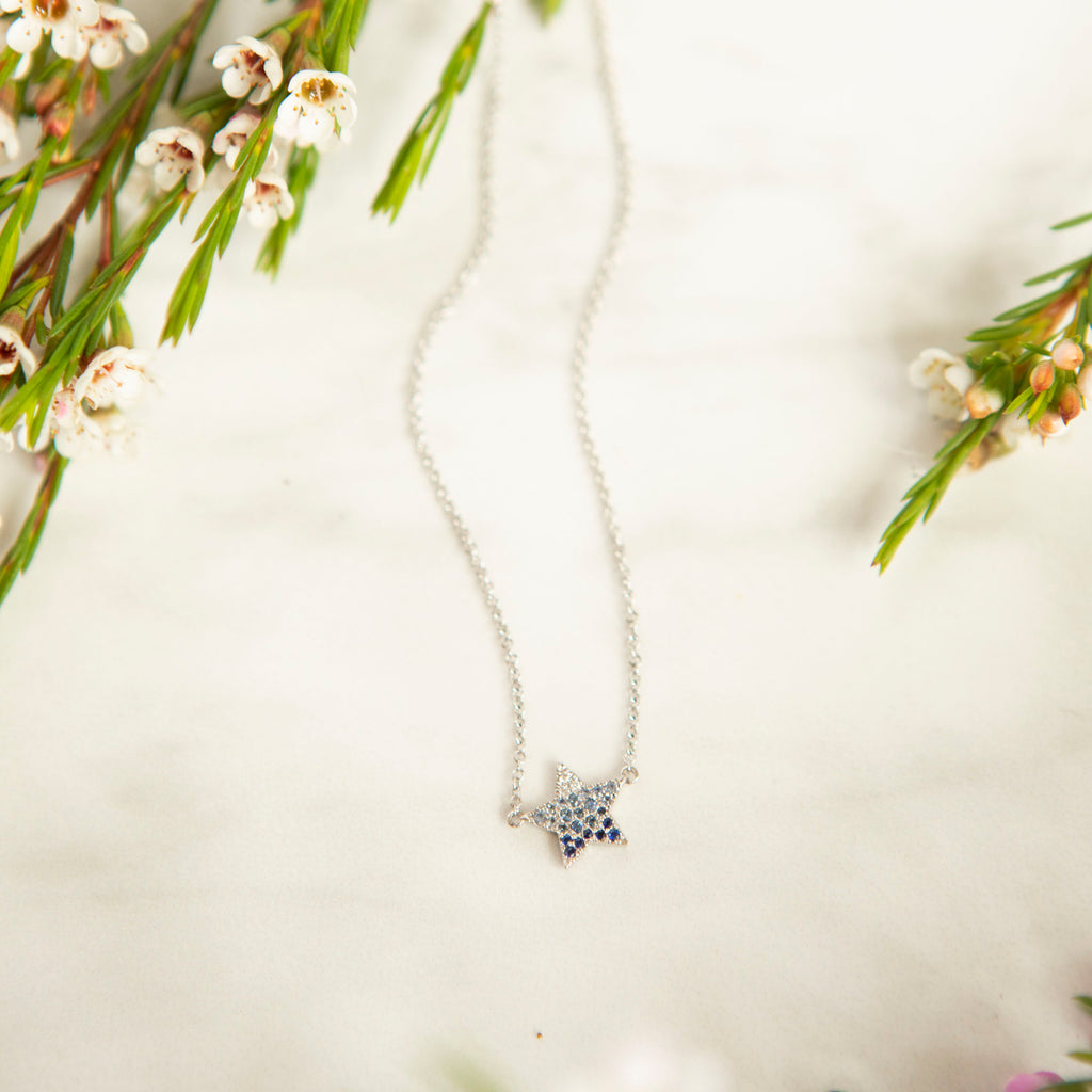 Ombre Sapphire Star Necklace