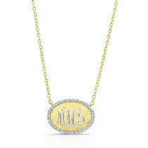 Bespoke Initial Necklace in Matte Gold with Diamonds