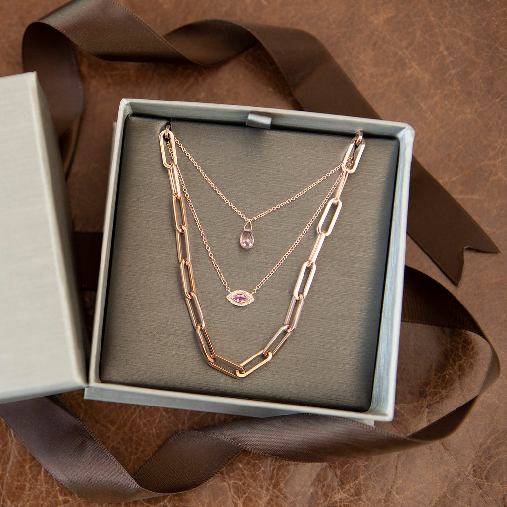 Extra Large Italian Solid Gold 16" Paper Clip Necklace